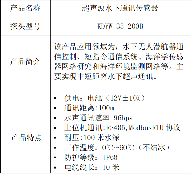 超声波水下通讯传感器参数.png