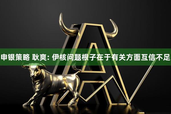 申银策略 耿爽: 伊核问题根子在于有关方面互信不足