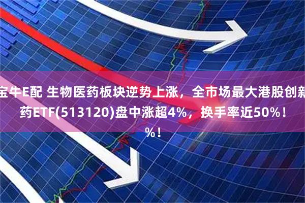 宝牛E配 生物医药板块逆势上涨,全市场最大港股创新药ETF(513120)盘中涨超4%,换手率近50%!